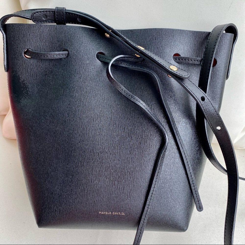 Mansur Gavriel Black Saffiano Mini Bucket Bag EUC - Picture 7 of 16